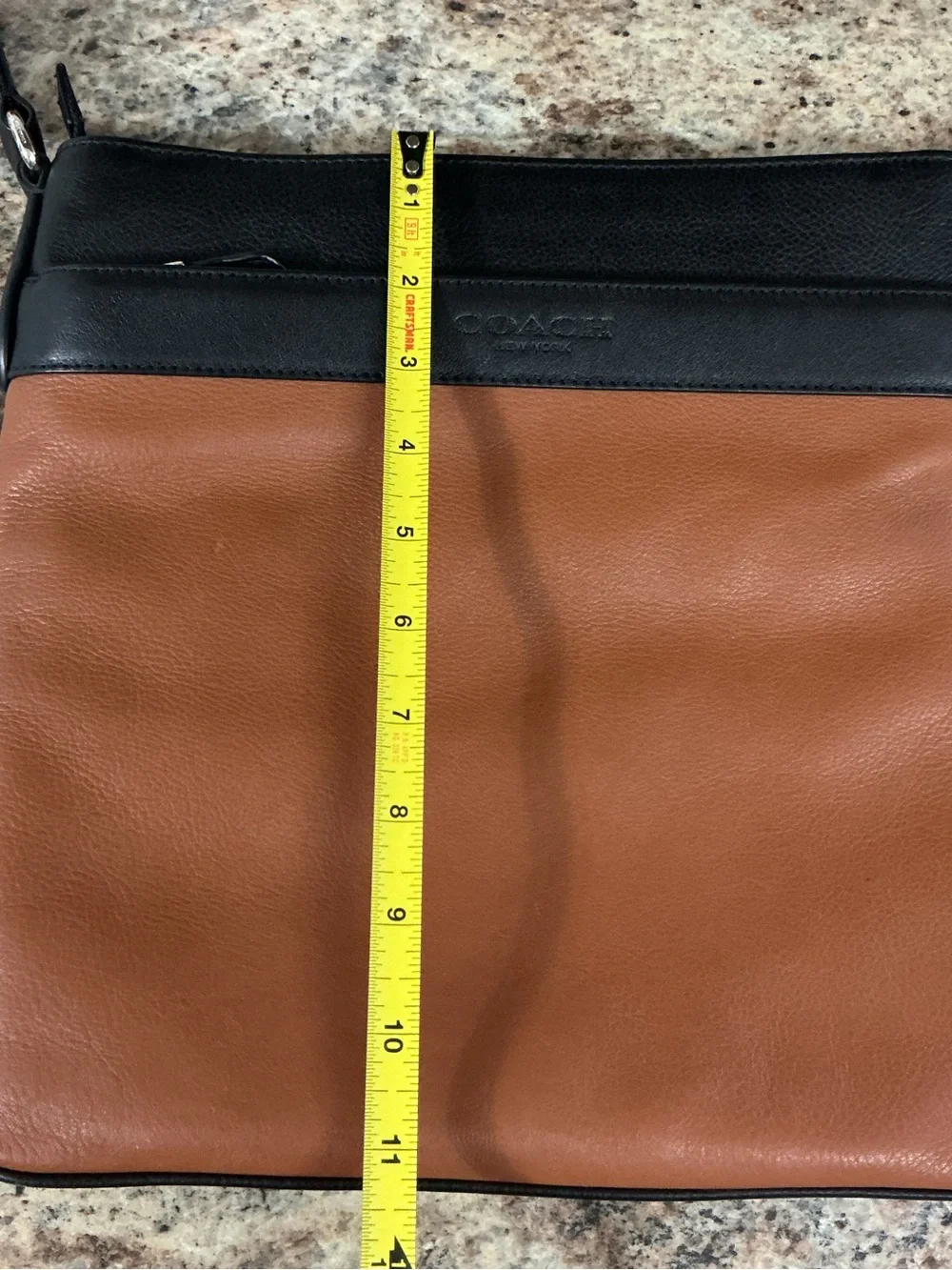 Coach Black and Brown Leather Bowery Messenger Crossbody